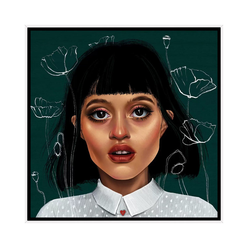 Poppy by Teodora Jelenic - Print on Canvas, White Framed, 66.04 cm H x 66.04 cm W