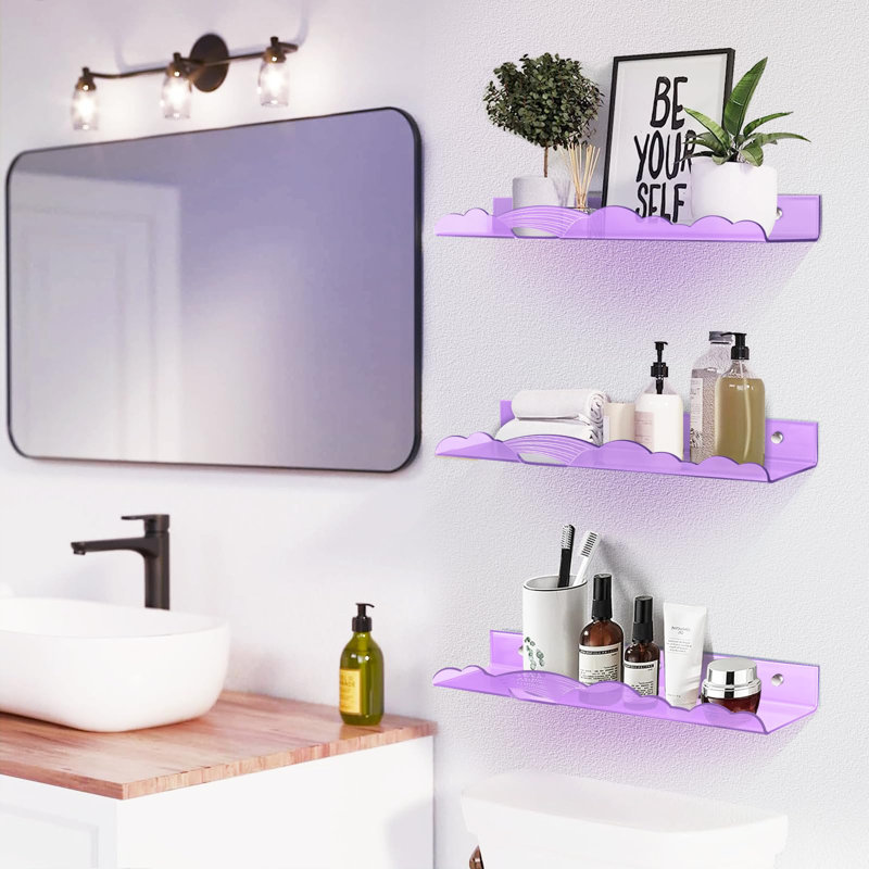 Rozann Floating Shelf, Purple