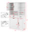 Grande armoire de rangement autoportante avec tiroirs, portes, tablettes réglables et tiroir rabattable