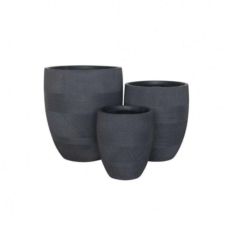 Arundell Synthetic Fiber Floor Vase, Dark Grey