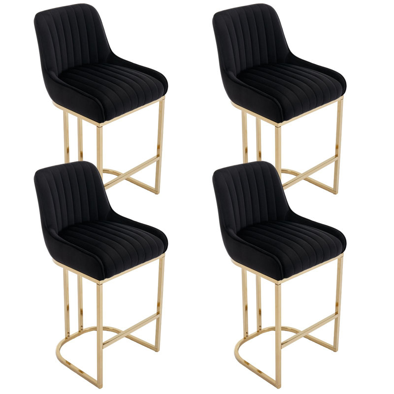 Besik Counter Stool with Metal Frame, Black