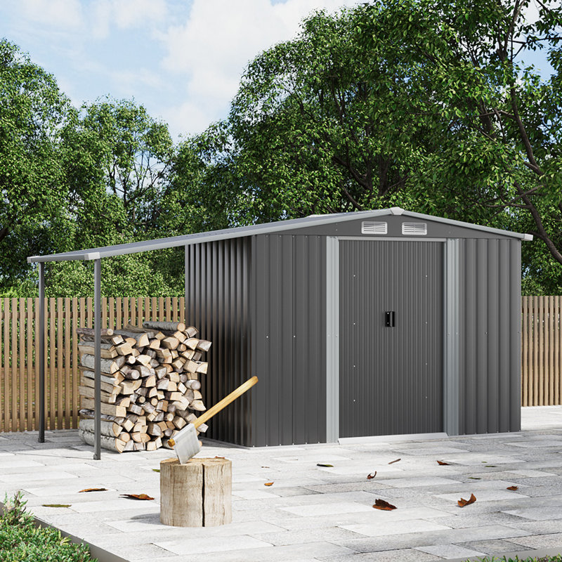 Dark Grey Garden Storage Shed