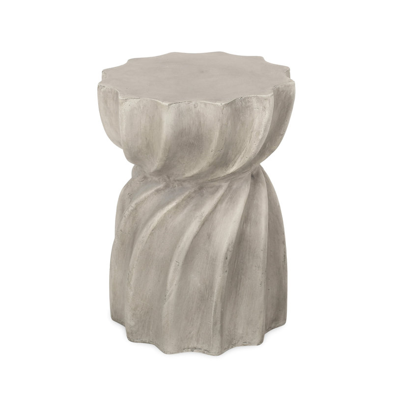 Table d'appoint - Rehaussez l'attrait extérieur. Léger, oxyde de magnésium gris, 14 po x 14 po x 18,5 po, plateau de table attrayant de 17,11 lb.
