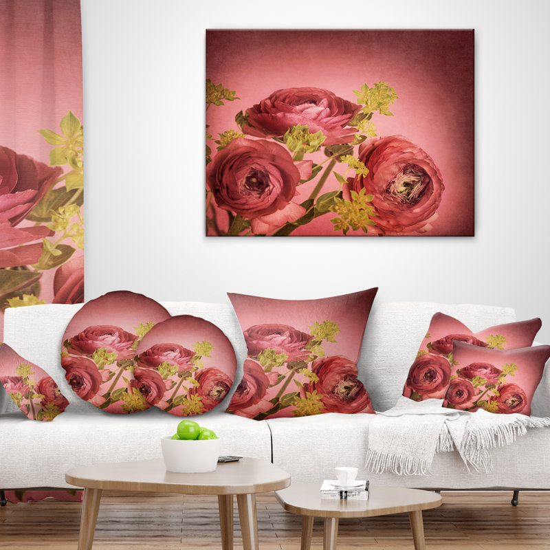 Coussin lombaire à fleurs floral renoncule
