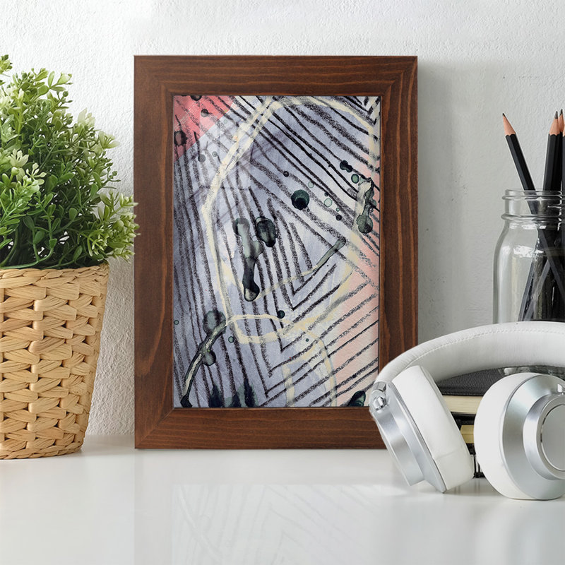 Fritsche Angled Spaces VI, impression encadrée sur papier, H 6 po x l 4 po x P 1 po, Châtaigne