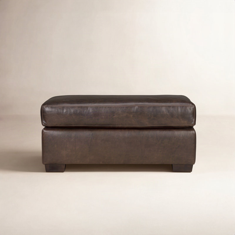 Cranbrook 34" Ottoman, Cordoba Army Green Top Grain Leather
