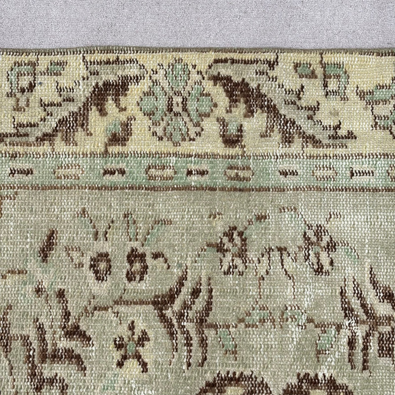 Tapis vert en laine Classic Patchwork 65,4 x 105,5 po