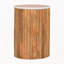 Table d'appoint en bois cannelé et en marbre