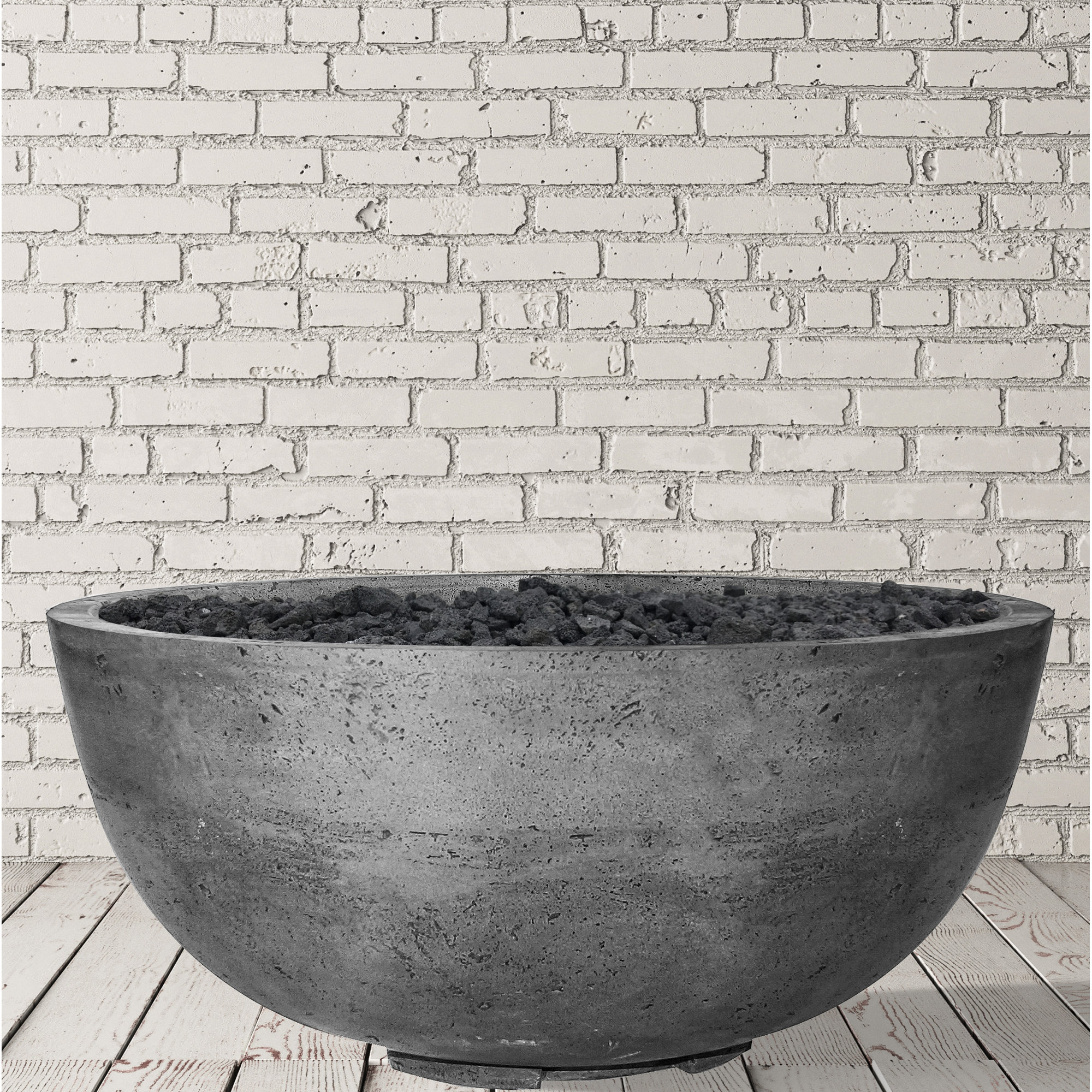 Round Fire Pit, 18" H x 39" W x 39" D, Natural Gas