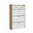 1250 White +Oak Color Shoe Cabinet  With 3 Doors 2 Drawers,Large Space For Storage