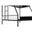 Lit superposé simple au-dessus de double de style contemporain, métal noir, conception à deux tons, côté attaché pour une construction en métal peu encombrante, finition, prêt pour le matelas