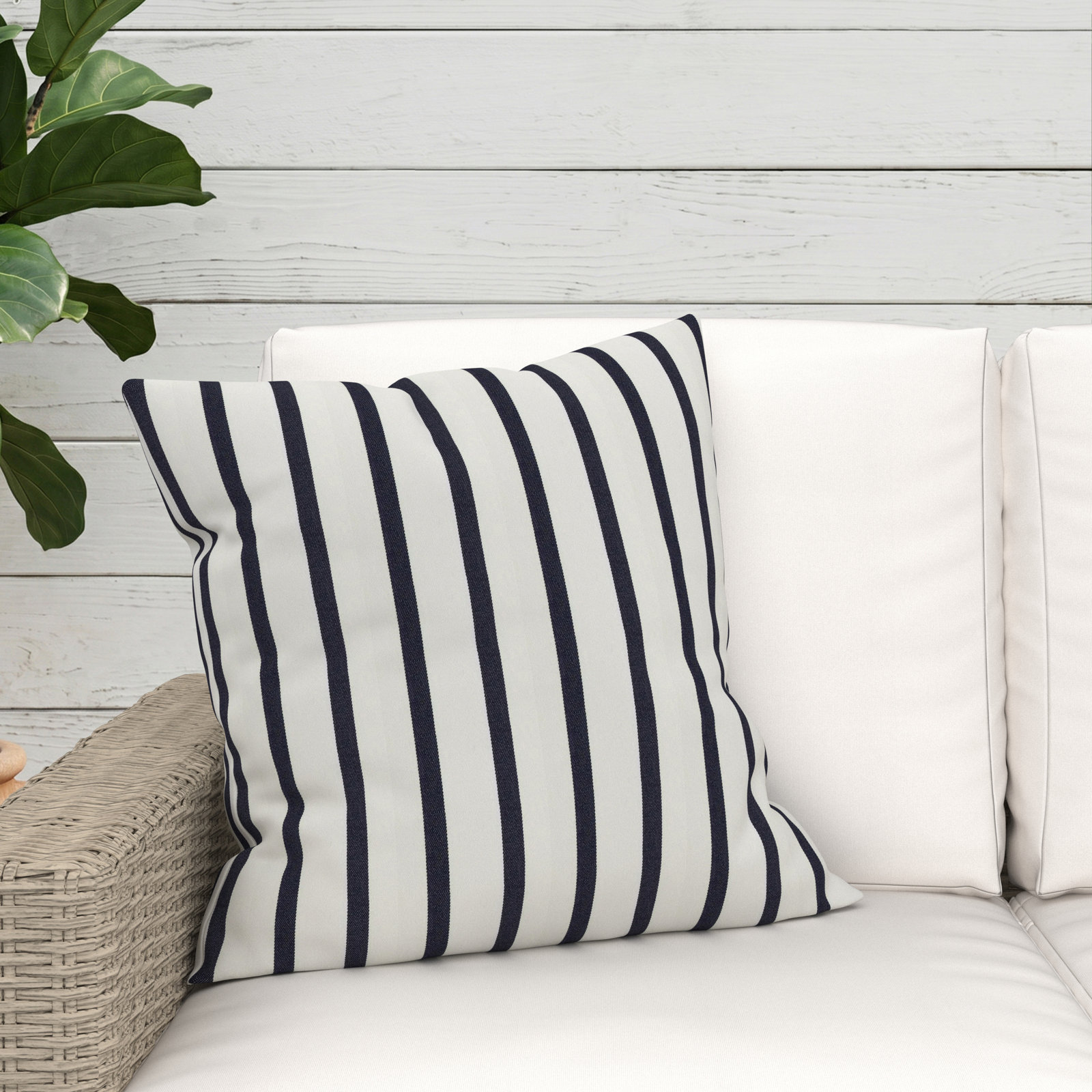 Lani Sunbrella Outdoor/Indoor Pillow, Lido Stripe