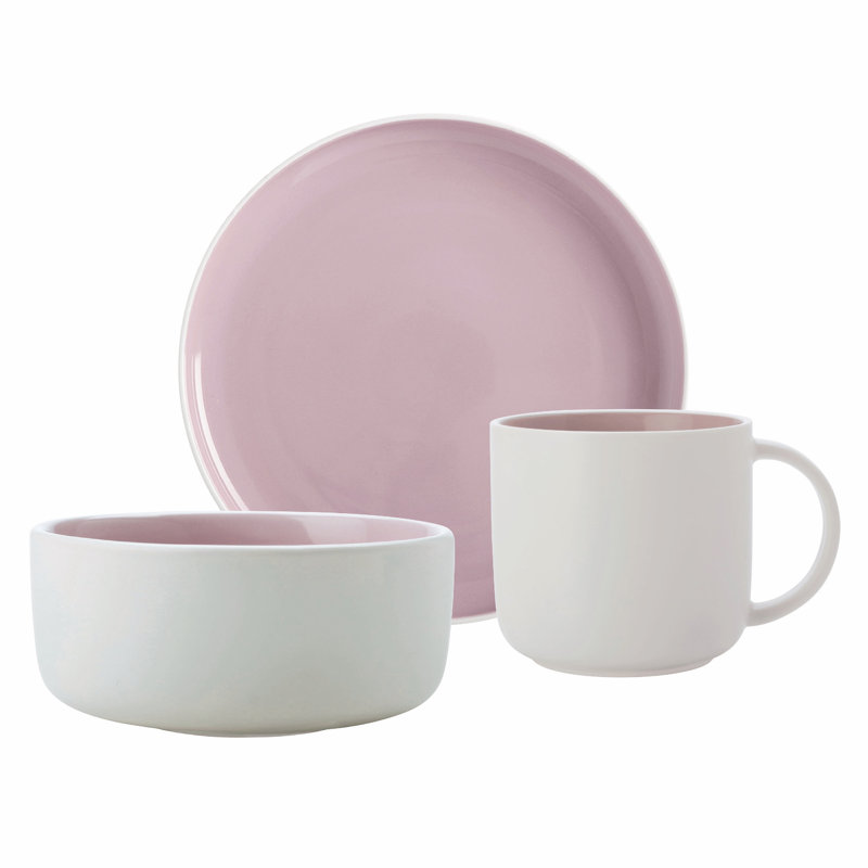 Piece Porcelain China Dinnerware Set, Pink