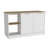 Kitchen Island, Four Open Shelves, Two Cabinets  -Light Oak / White-191453742
