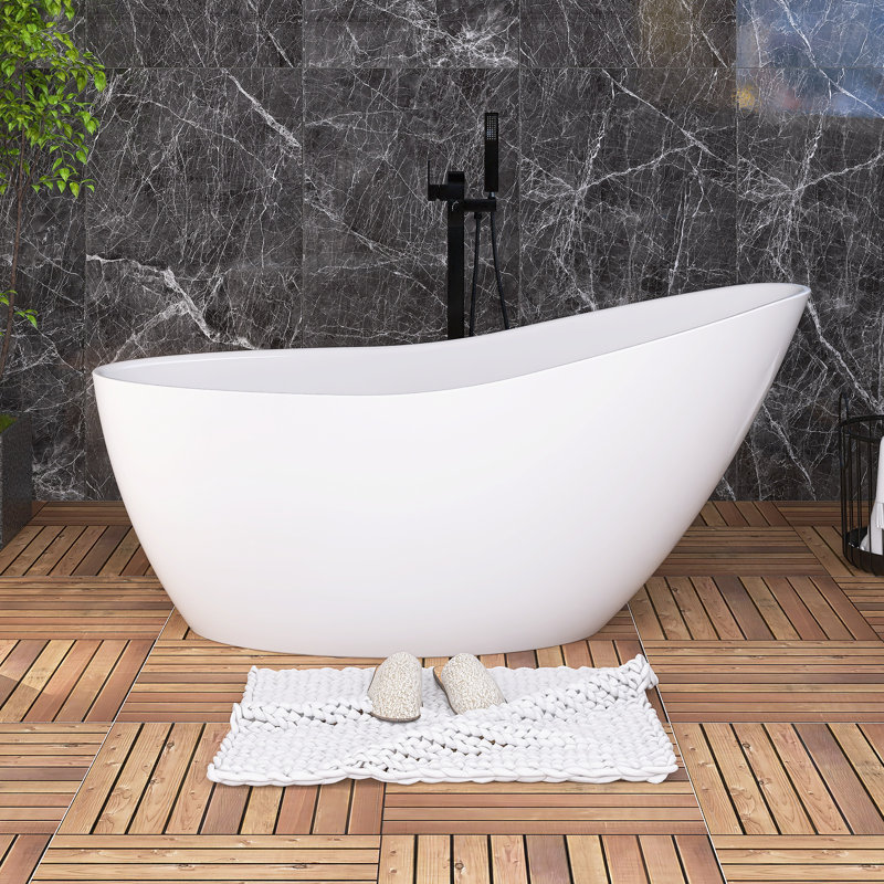 Baignoire de trempage autoportante 59 po en acrylique