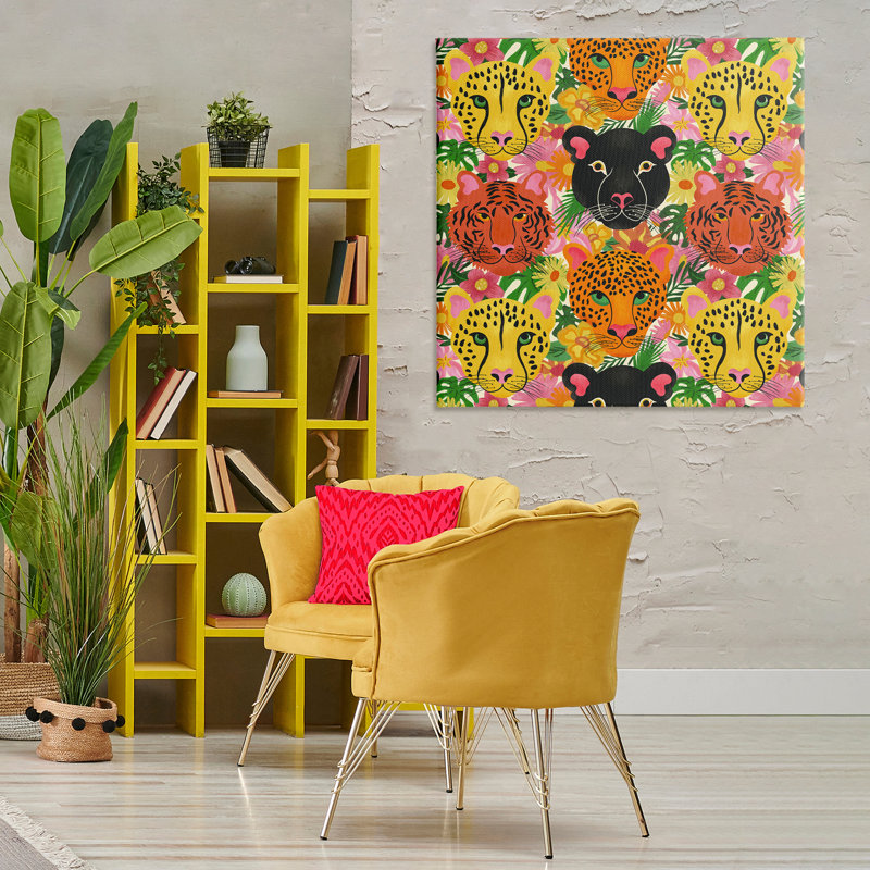Jungle Cats Wildlife, toile par Carrie Cantwell, H 36 po x l 36 po