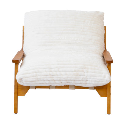 Ivona Upholstered 35.24" Accent Chair With Faux Rabbit Fur Fabric