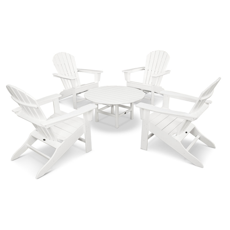 POLYWOOD South Beach 5-Piece Conversation Group, White