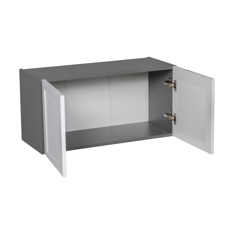 Armoire murale ouverte en panneau de particules l 36 po x P 12 po x H 18 po WALLKITCHENS , Blanc mat