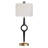 38.75" Metal Table Lamp With White Shade