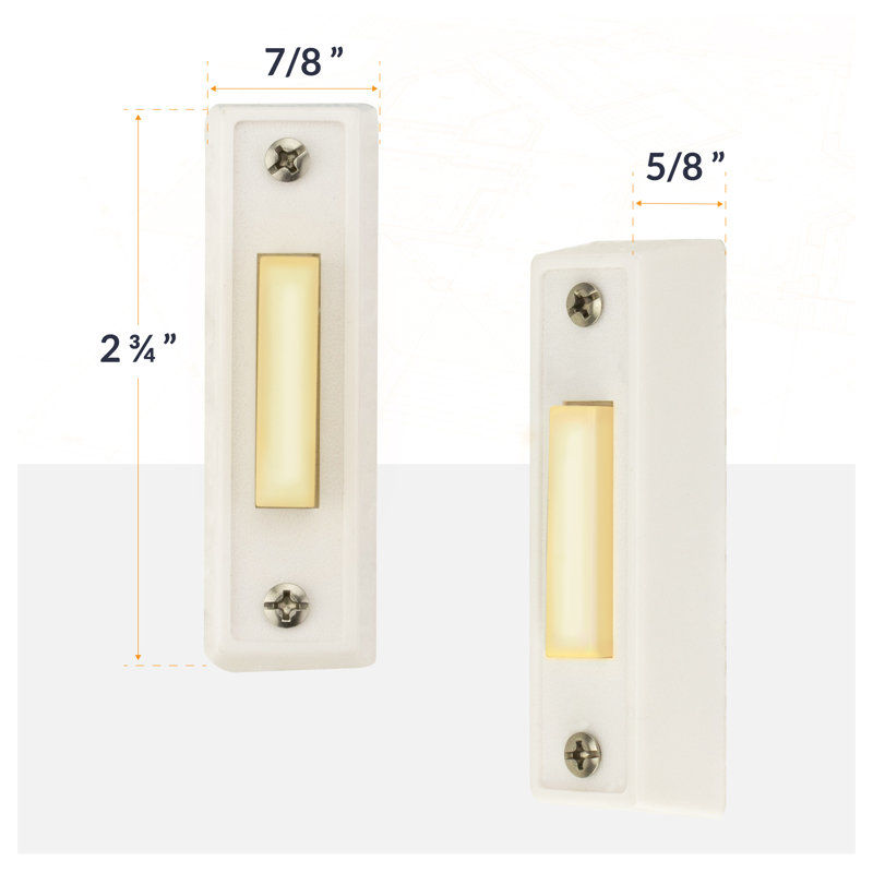 Push Button Doorbell, White