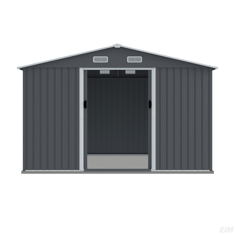 Grande remise en métal pour l'extérieur, H 76,74 po x l 95,71 po x P 118,08 po