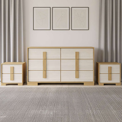 3-Piece Modern  Storage Set with Dresser and 2 Nightstands by George Oliver