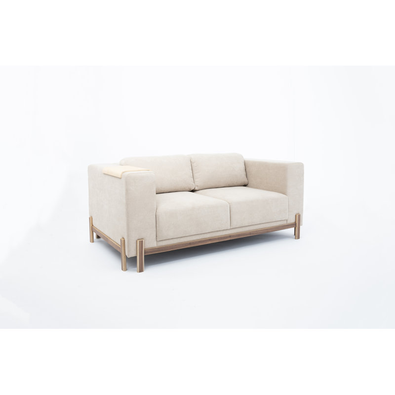 Pirwi Loveseat, Sand, Walnut