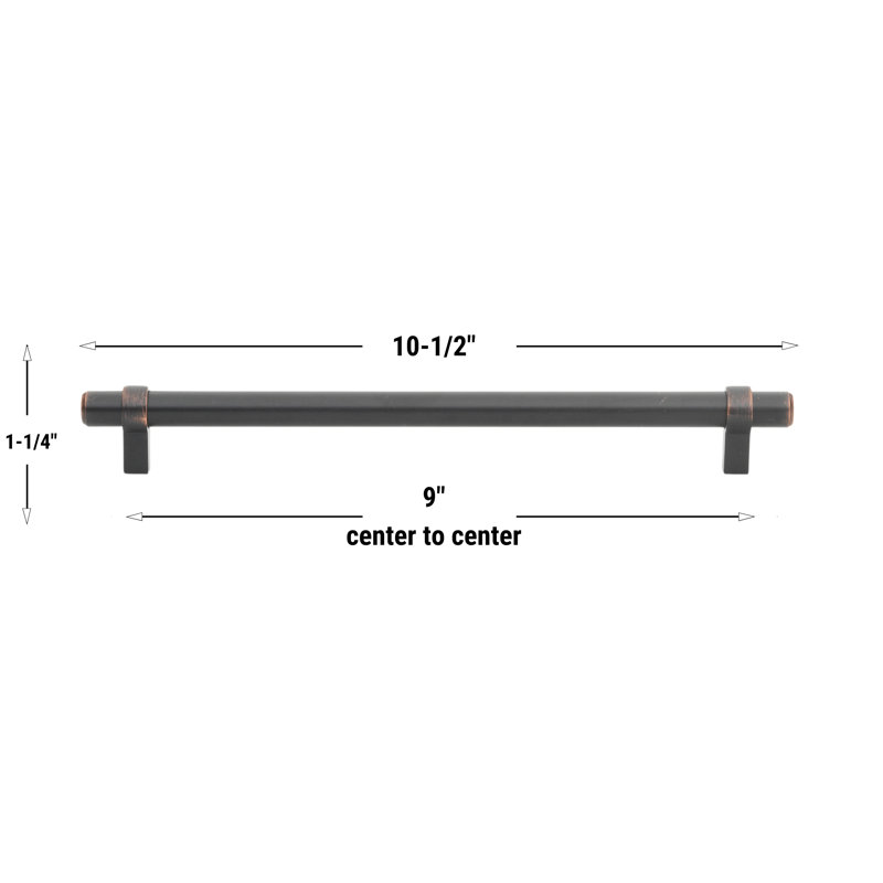 Poignée barre GlideRite, 9", 1, Bronze frotté à l'huile