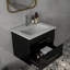 Ensemble de meuble-lavabo mural 24 po avec lavabo, assemblage facile, poignée longue en métal doré, espace de rangement, brillant-389943414