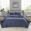 Ensemble de courtepointe 2 pièces bleu marine simple / simple TG-119181150-119181149