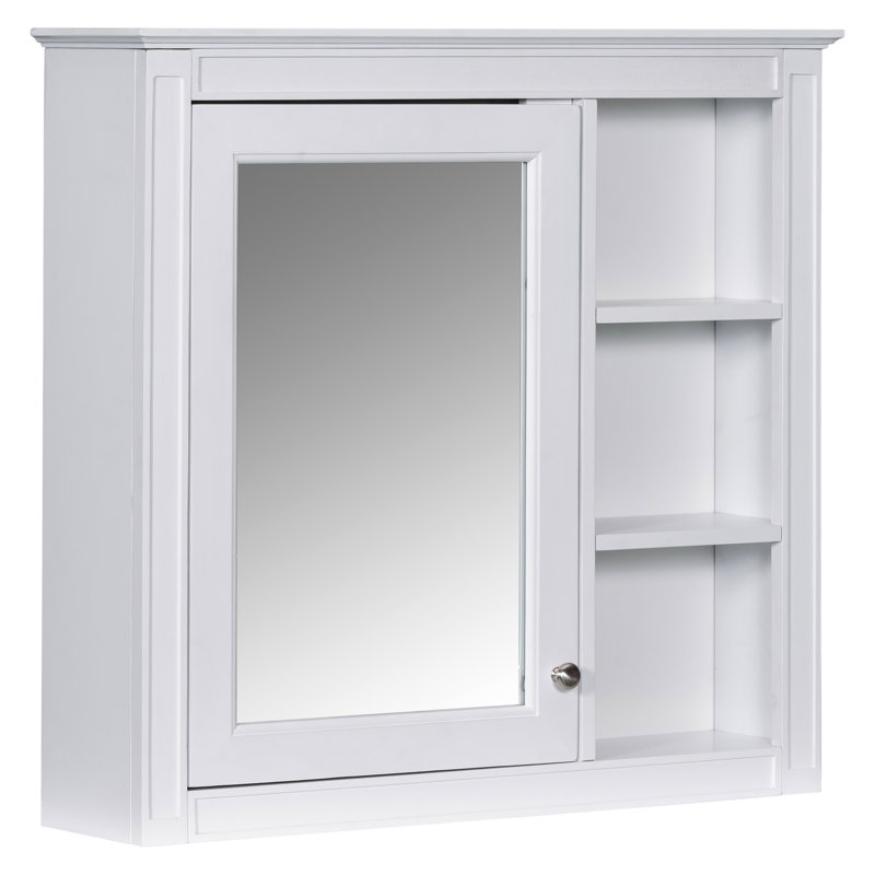 Bathroom Mirror Cabinet, 30'' X 28'', Wall Mounted, Modern Style, Construction With Mirror, Construction, Concealed Storage