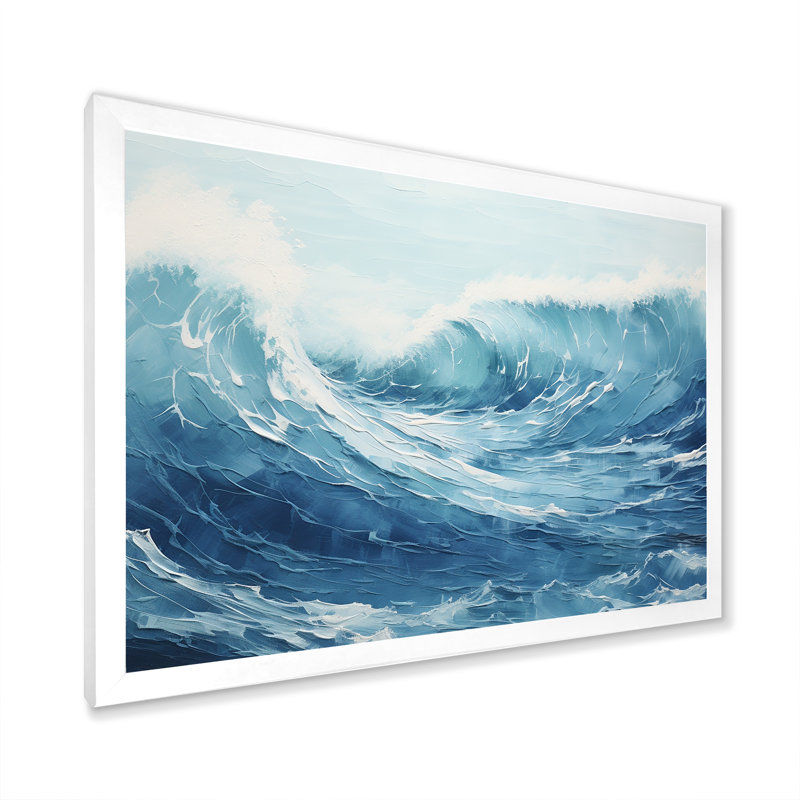 Minimalisme océan tempête II sur toile, H 30 po x l 40 po x P 1,5 po, Cadre simple blanc