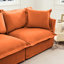 2 places, chenille orange, repose-pieds avec housse, ensemble de cinéma maison convertible, confort luxueux, rembourrage en éponge, conception élégante en cascade, configurations de sièges multiples, amovible