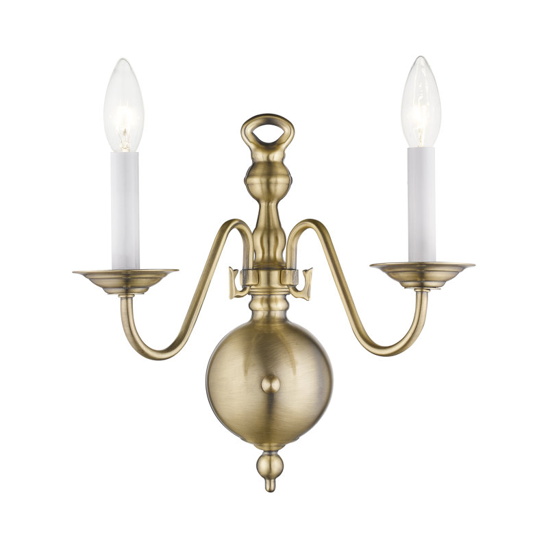 Benedetto Steel Candle Wall Light, Antique Brass
