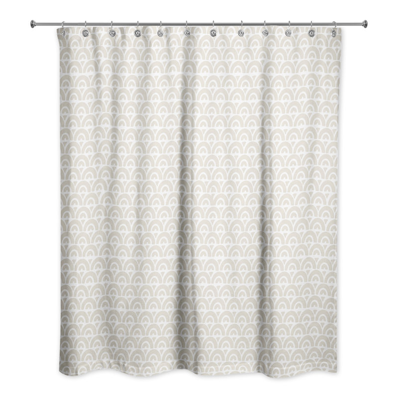 Rideau de douche géométrique simple, Beige