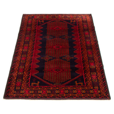 Tapis bleu marine Teimani 3 pi 10 po x 6 pi 4 po