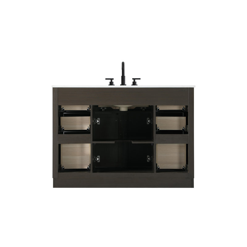 Meuble-lavabo simple 48 po Ahner, Brun moka