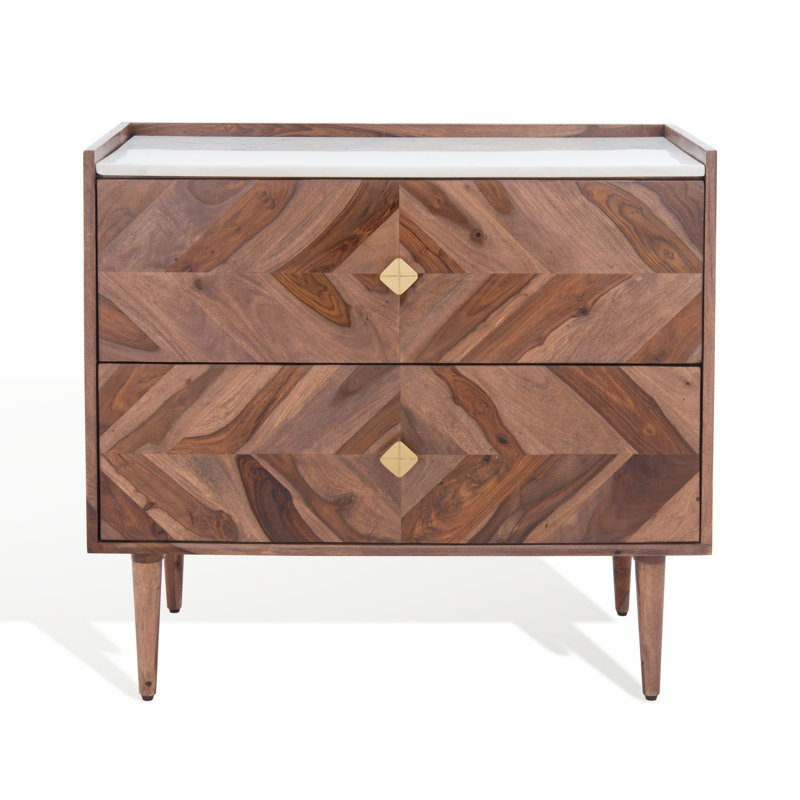 Commode en marbre 2 tiroirs Cora Rose