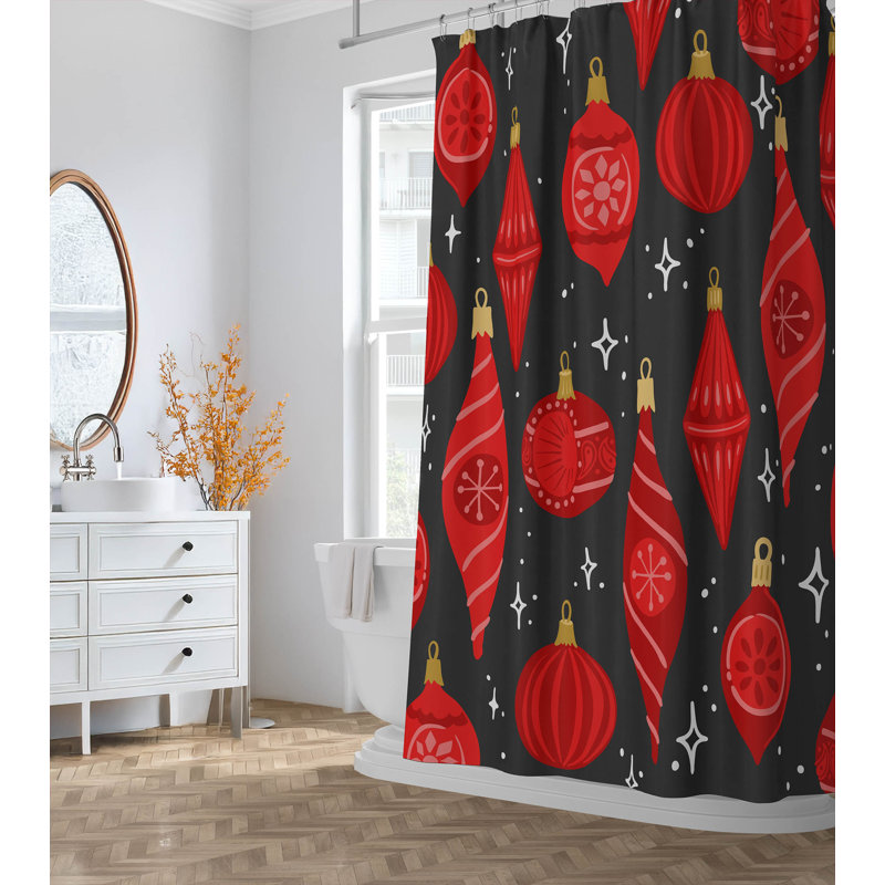 Rideau de douche ultraléger Ornaments, Argent / Gris anthracite