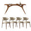 Meher 4 - Person Solid Wood Top Four Leg Base Dining Set