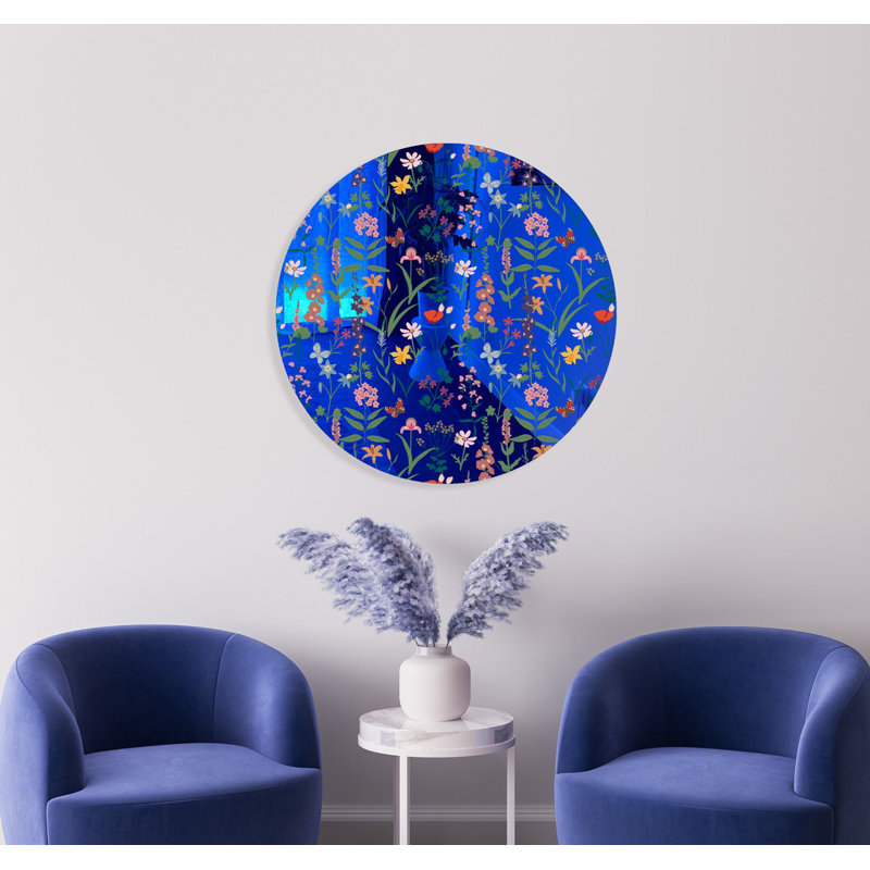 Cercles sombres en acrylique sur fond miroir