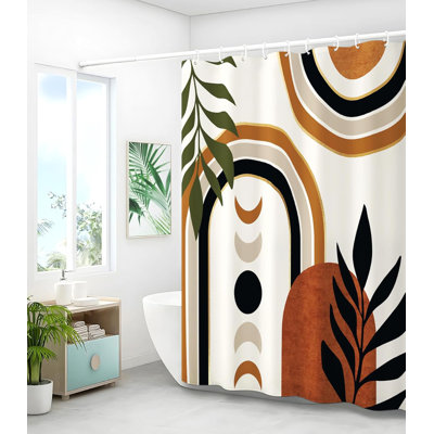 Rideau de douche imperméable Boho Modern pour salle de bain - Design décoratif élégant, tissu en polyester à séchage rapide, pour baignoire standard