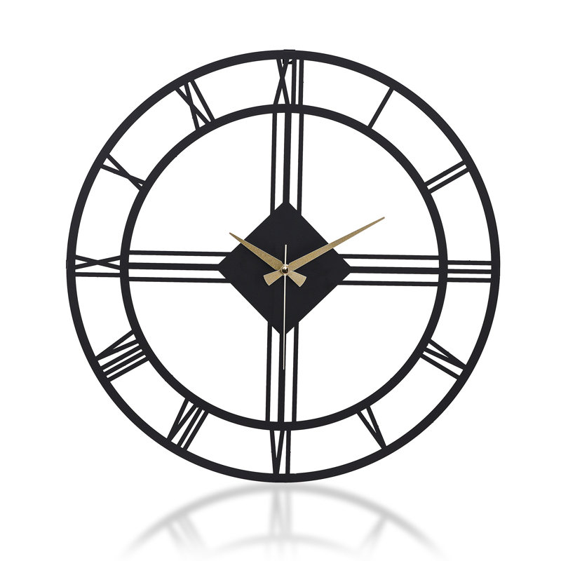 Stylish Decorative Metal Wall Clock, Black, 19.7 inches Diameter | 100% Metal Construction, Thickness: 0.06 inches | Silent Mechanism, Requires 1 AA Battery (Not Included) | Perfect for Home, Office & Modern Decor
