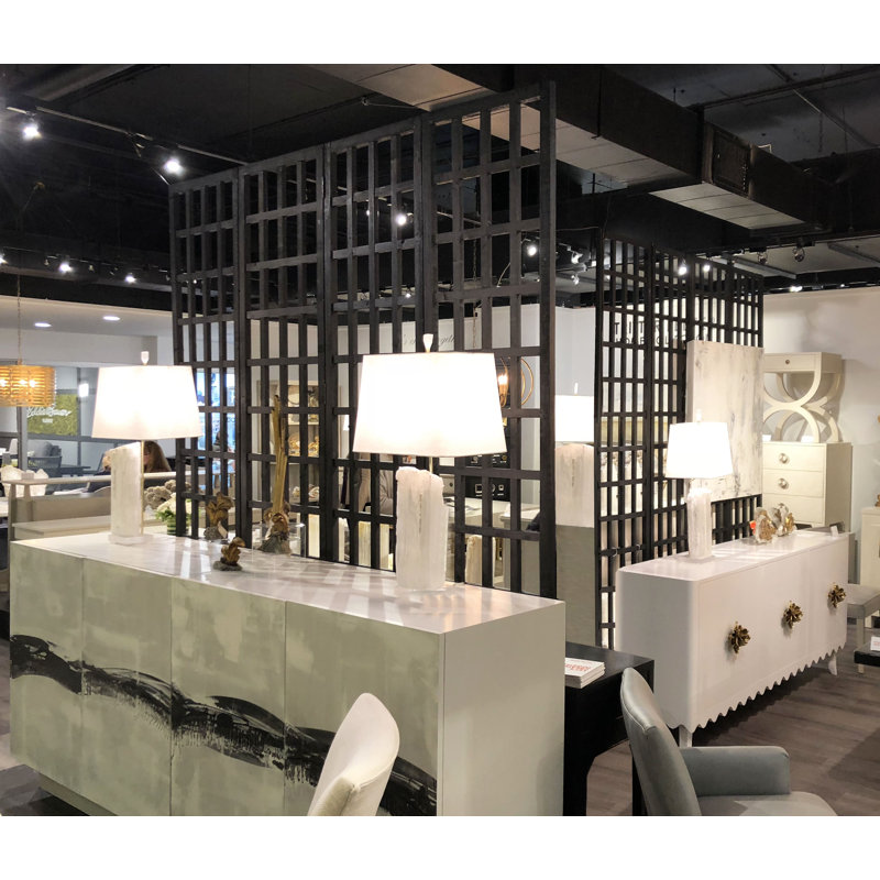 Cloison 4 panneaux en bois massif Providence l 80 po x H 96 po Providence, Noir
