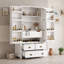 Meuble de cuisine avec 4 tiroirs, 8 tablettes de porte, casier à vin intégré et tablettes ajustables pour salle à manger-1852313076