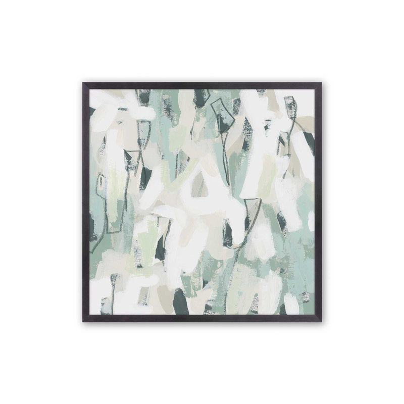 Sage Fragments II Print, 13.75" H x 13.75" W, Open Corner Framed, Weathered Zinc