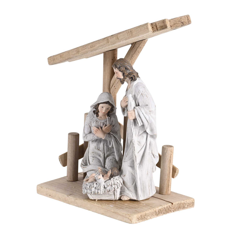 Crèche de Noël avec crèche en bois