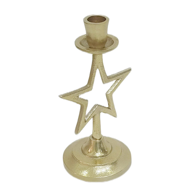 Sagebrook Home 9X5" Star Taper Holder, Gold