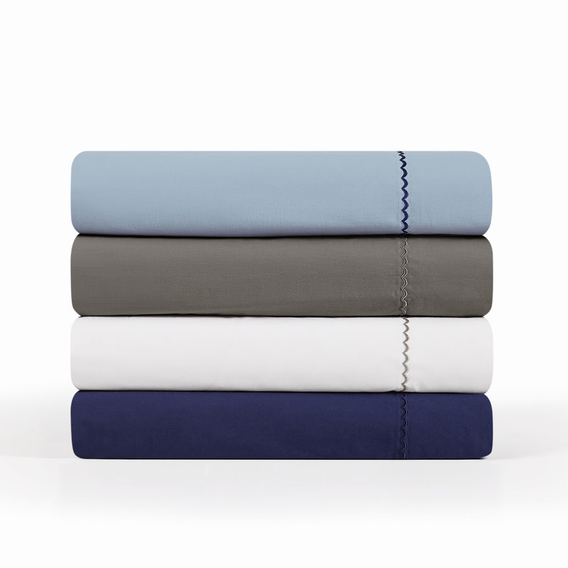 Ensemble de draps Ocean Percale, Ensemble de draps pour grand lit avec un drap-hous, Gris